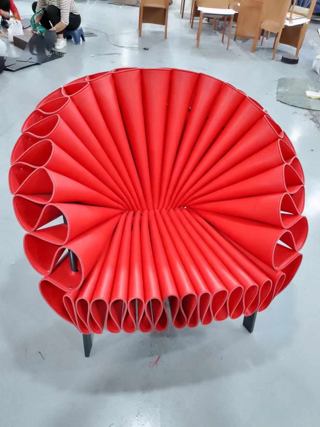 Unique design chair made of saddle leather