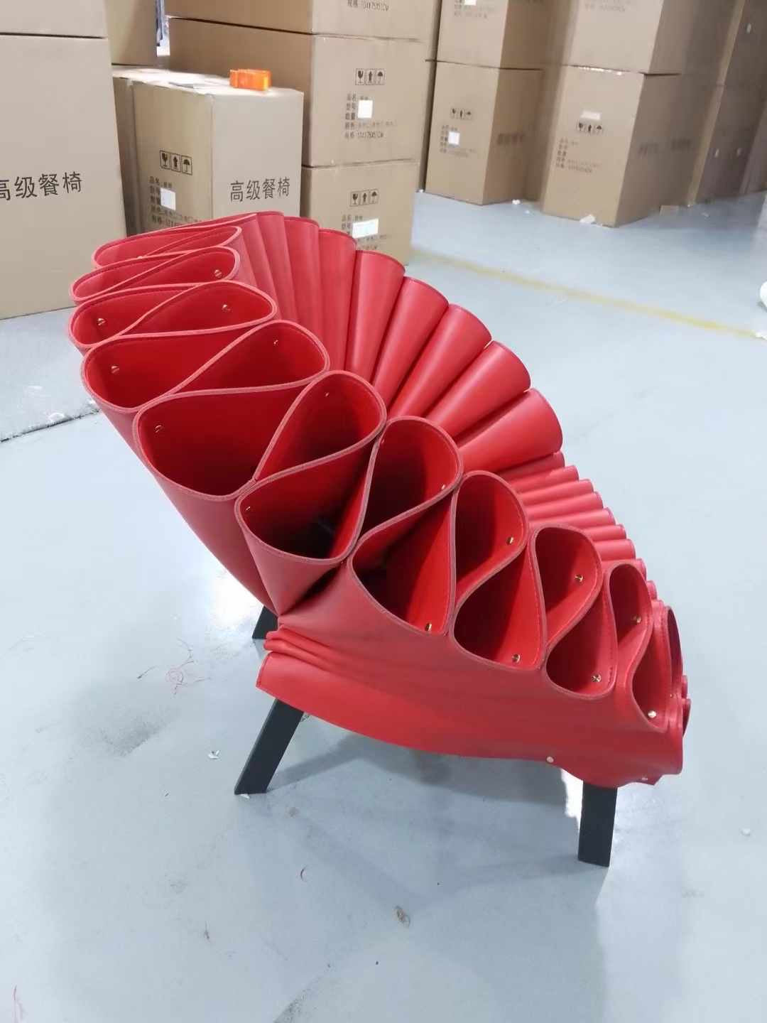 Unique design chair made of saddle leather