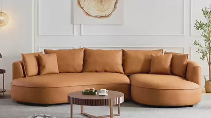 Modern Sectional crescent round curved Sofa Couch for Living Room